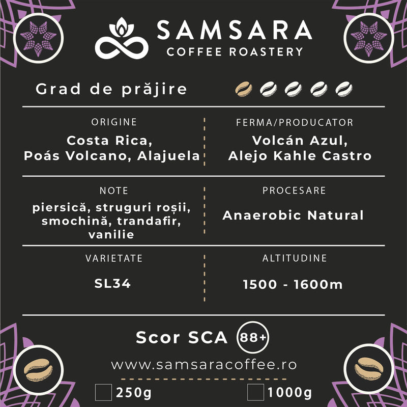Cafea verde - Costa Rica Volcan Azul (neprăjită, 1 kg)