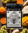 Compozitie cu note de degustare cafea Samsara Columbia Anaerobic: Fructe Tropicale, Rom si Condimente Dulci